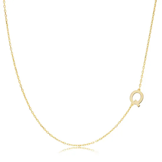 Plain Alphabet Letter 30 Forse Chain Wholesale Silver Necklace | 925 Sterling Silver Wholesale | Sade Silver Plain Alphabet Letter 30 Forse Chain Wholesale Silver Necklace - Sade 925 Silver Jewelry