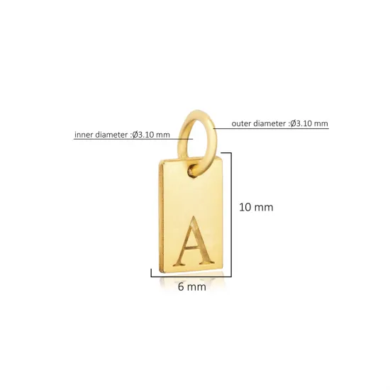 Plain Tag Letter Charm 925 Sterling Silver Pendant | 925 Sterling Silver Wholesale | Sade Silver Plain Tag Letter Charm 925 Sterling Silver Pendant - Sade 925 Silver Jewelry